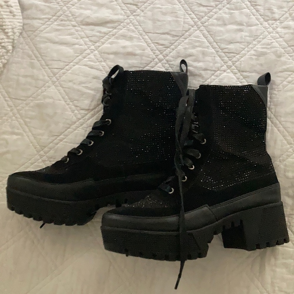 Size 8 dolls kill black combat boots.
